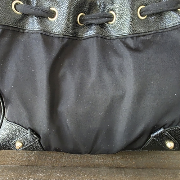 Vintage Juicy Couture Nylon Malibu Black Daydreamer Bag With Leather Trim - Picture 7 of 14